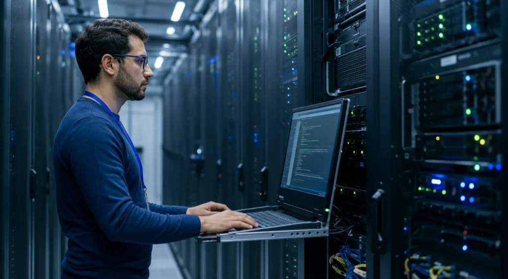 homem configura servidor vps